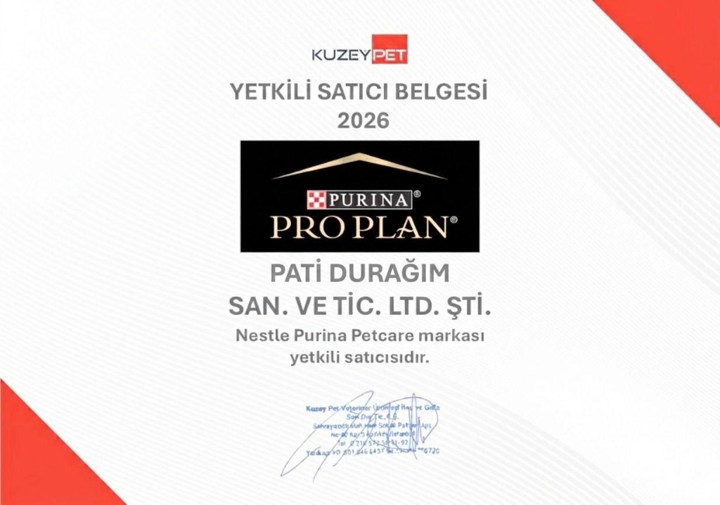 Purina Pro Plan Yetkili Satıcı Belgesi